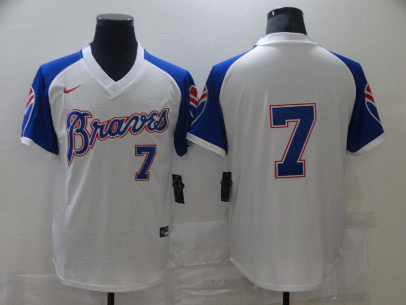 Men Atlanta Braves #7 No name White Game 2021 Nike MLB Jersey->atlanta braves->MLB Jersey